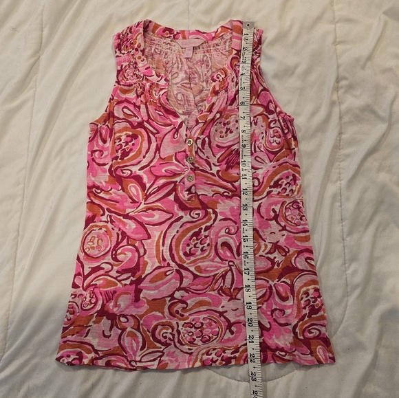 Lilly Pulitzer Womens Essie Tank Top Pink Pout Mango Salsa Size XXS - Picture 5 of 12